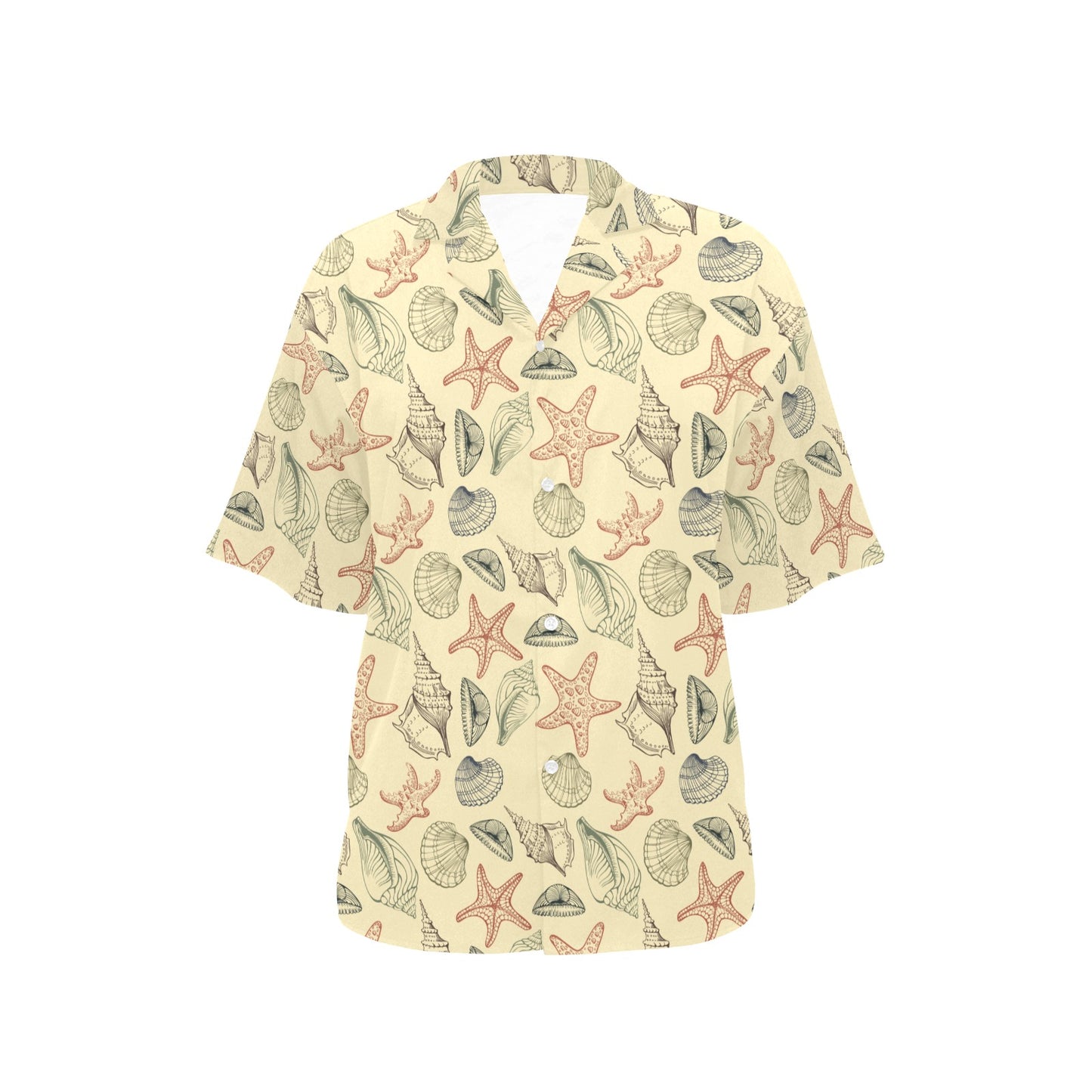 Seashell Print Design LKS305 Women's Hawaiian Shirt