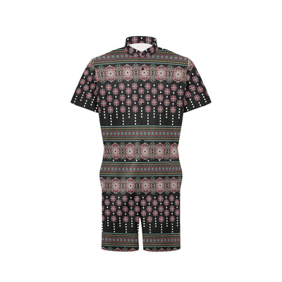 Ethnic Dot Style Print Pattern Men's Romper