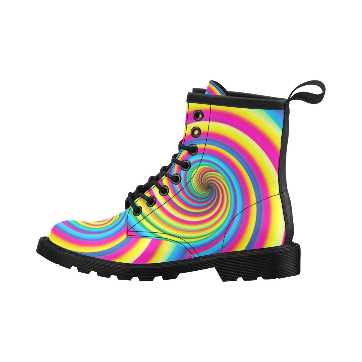 Vortex Twist Swirl Rainbow Design Women's Boots