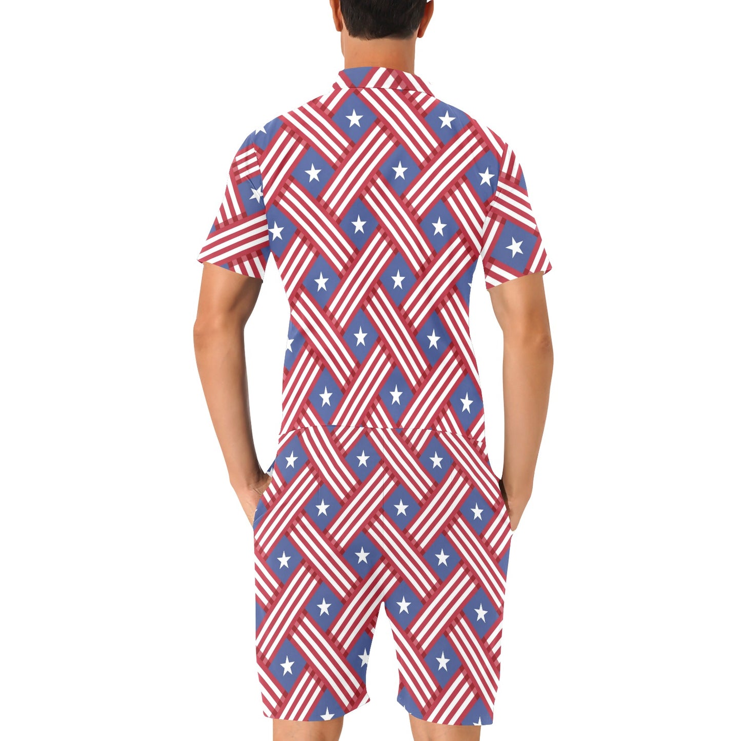 American flag Pattern Men's Romper