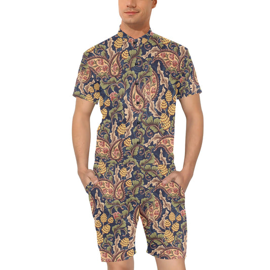 Floral Vintage Classic Print Men's Romper