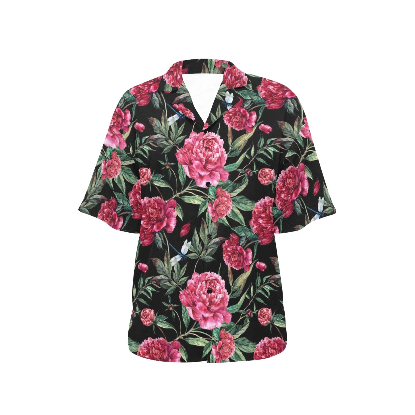 Peony Pattern Print Design PE04 Women's Hawaiian Shirt