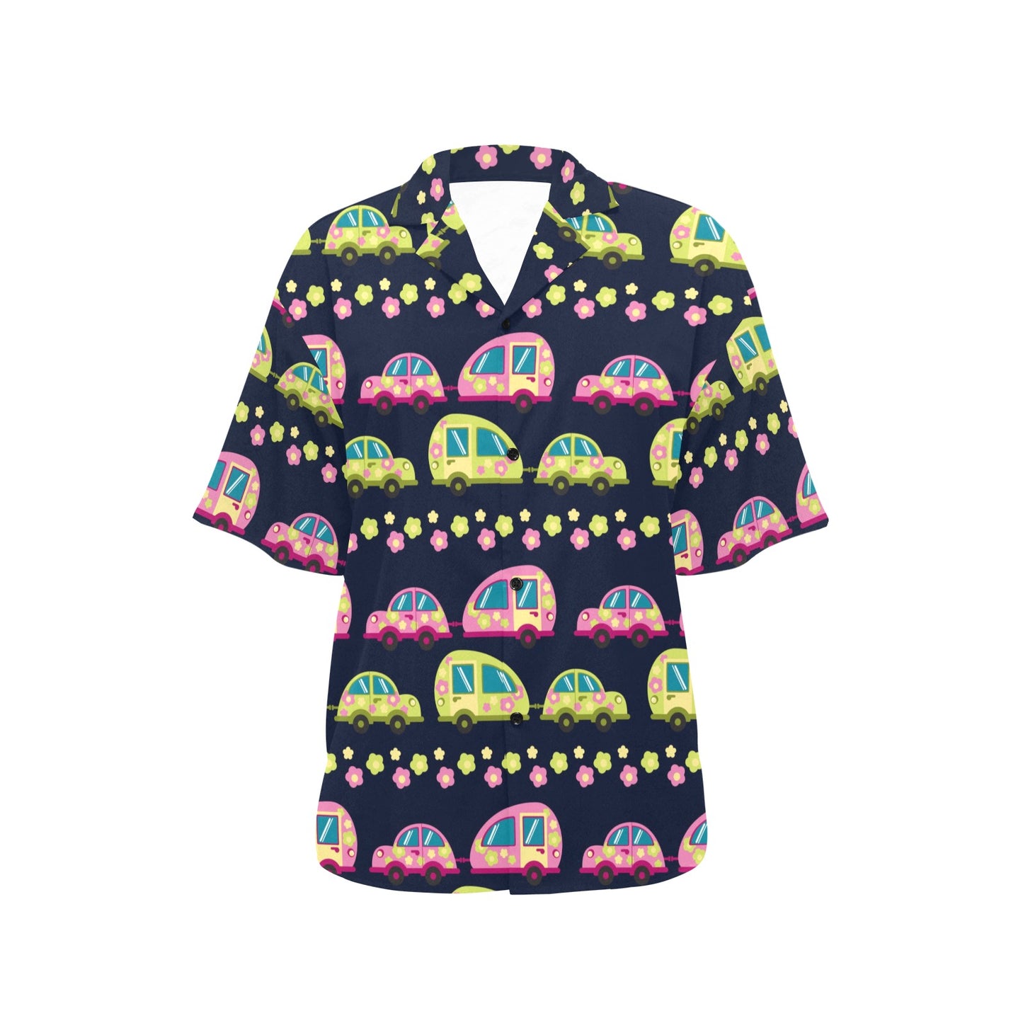 Camper Cute Camping Design No 3 Print Women's Hawaiian Shirt