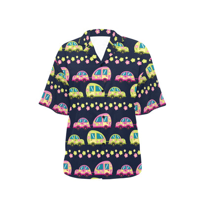 Camper Cute Camping Design No 3 Print Women's Hawaiian Shirt