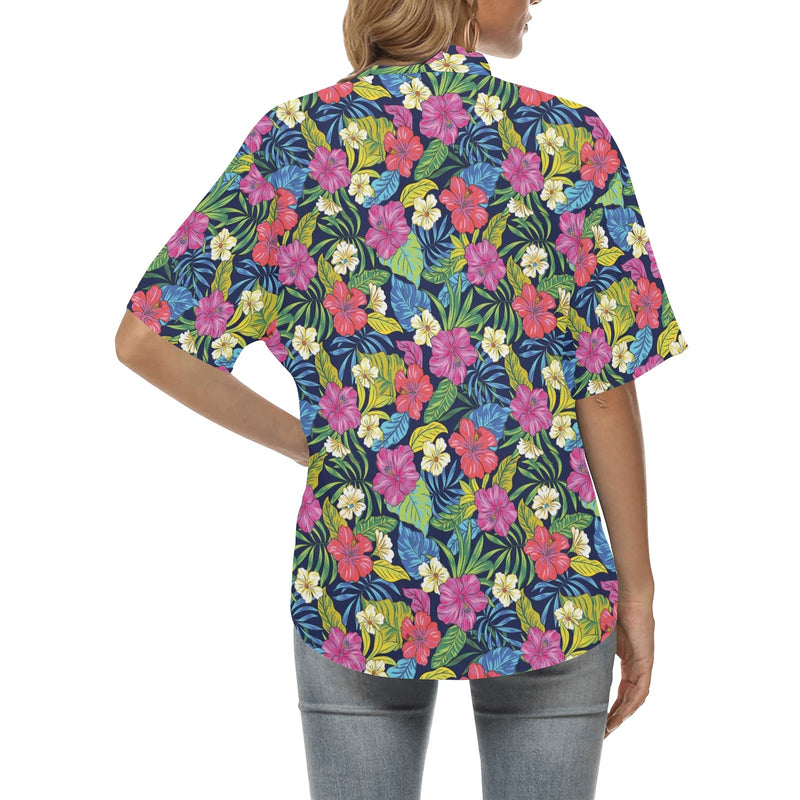 Hibiscus Print Design LKS3010 Women's Hawaiian Shirt