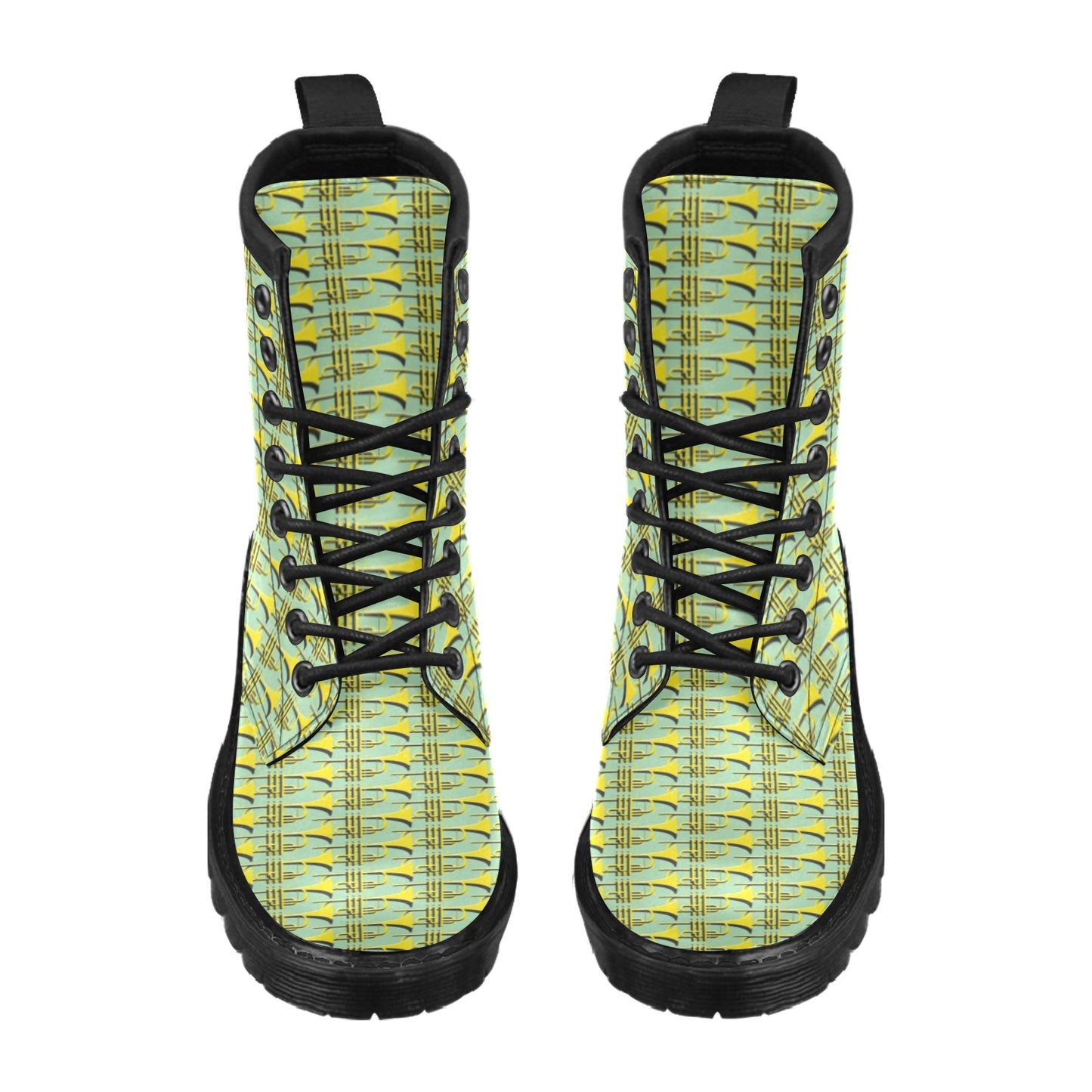Trumpet Vintage Design Print Women's Boots