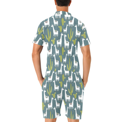 Llama Cactus Pattern Print Design 03 Men's Romper