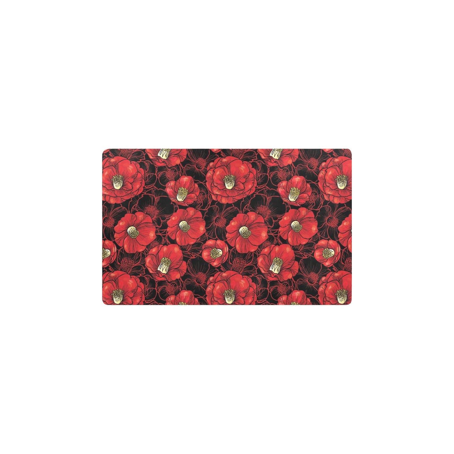 Camellia Pattern Print Design CM06 Kitchen Mat