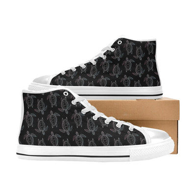 Sea Turtle Print Design LKS3012 High Top Women's White Shoes