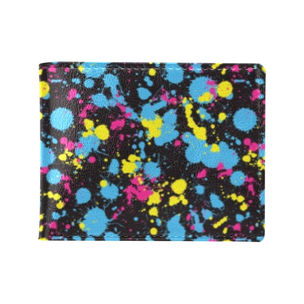 Splatter Colorful Print Design LKS301 Men's ID Card Wallet