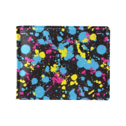 Splatter Colorful Print Design LKS301 Men's ID Card Wallet