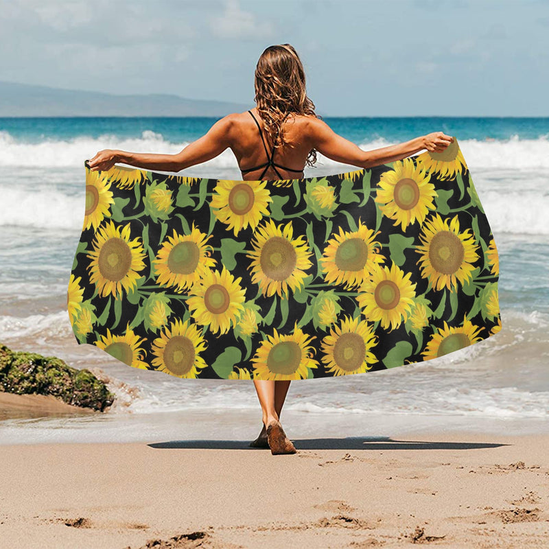 Sunflower Print Design LKS302 Beach Towel 32" x 71"