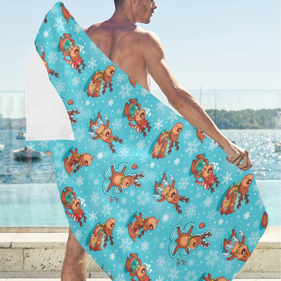 Reindeer Print Design LKS402 Beach Towel 32" x 71"