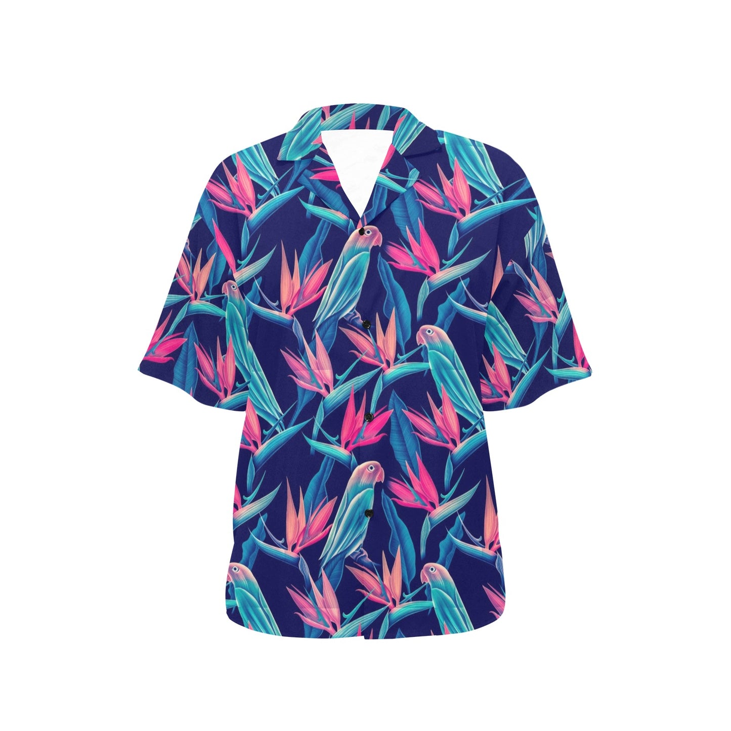 Tropical Flower Pattern Print Design TF024 Women's Hawaiian Shirt