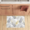 Gold Glitter Tropical Palm Leaves Kitchen Mat