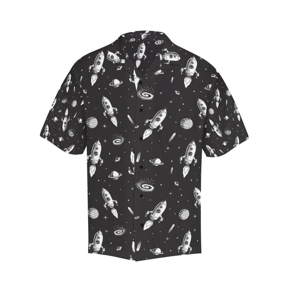 Space Rocket Print Design LKS303 Men's Hawaiian Shirt