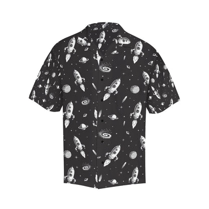 Space Rocket Print Design LKS303 Men's Hawaiian Shirt
