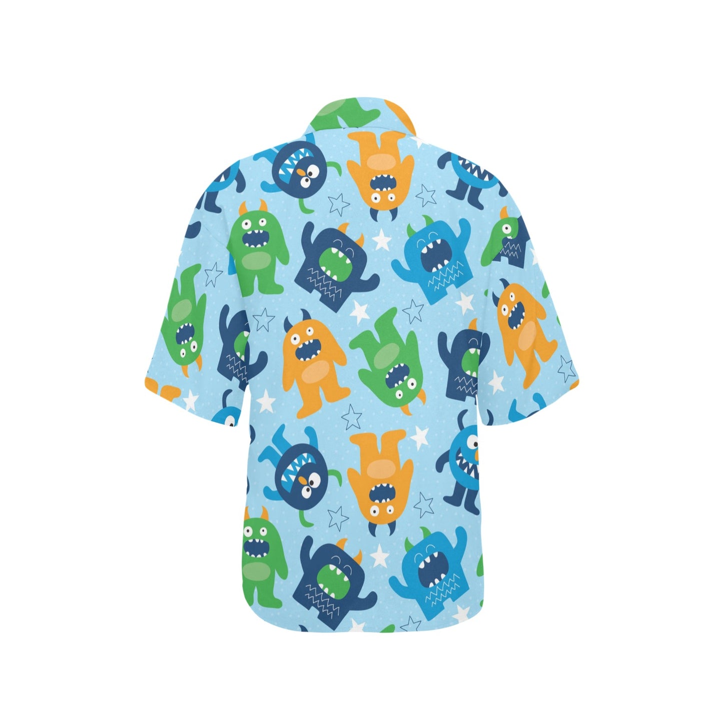 Monster Cartoon Pattern Print Design 04 Women's Hawaiian Shirt