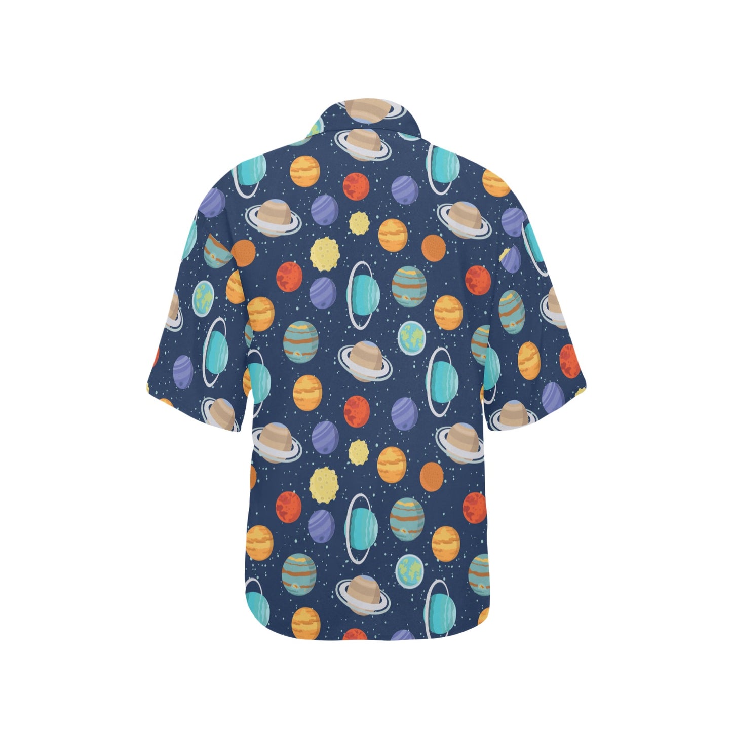 Planet With Star Print Design LKS303 Women's Hawaiian Shirt