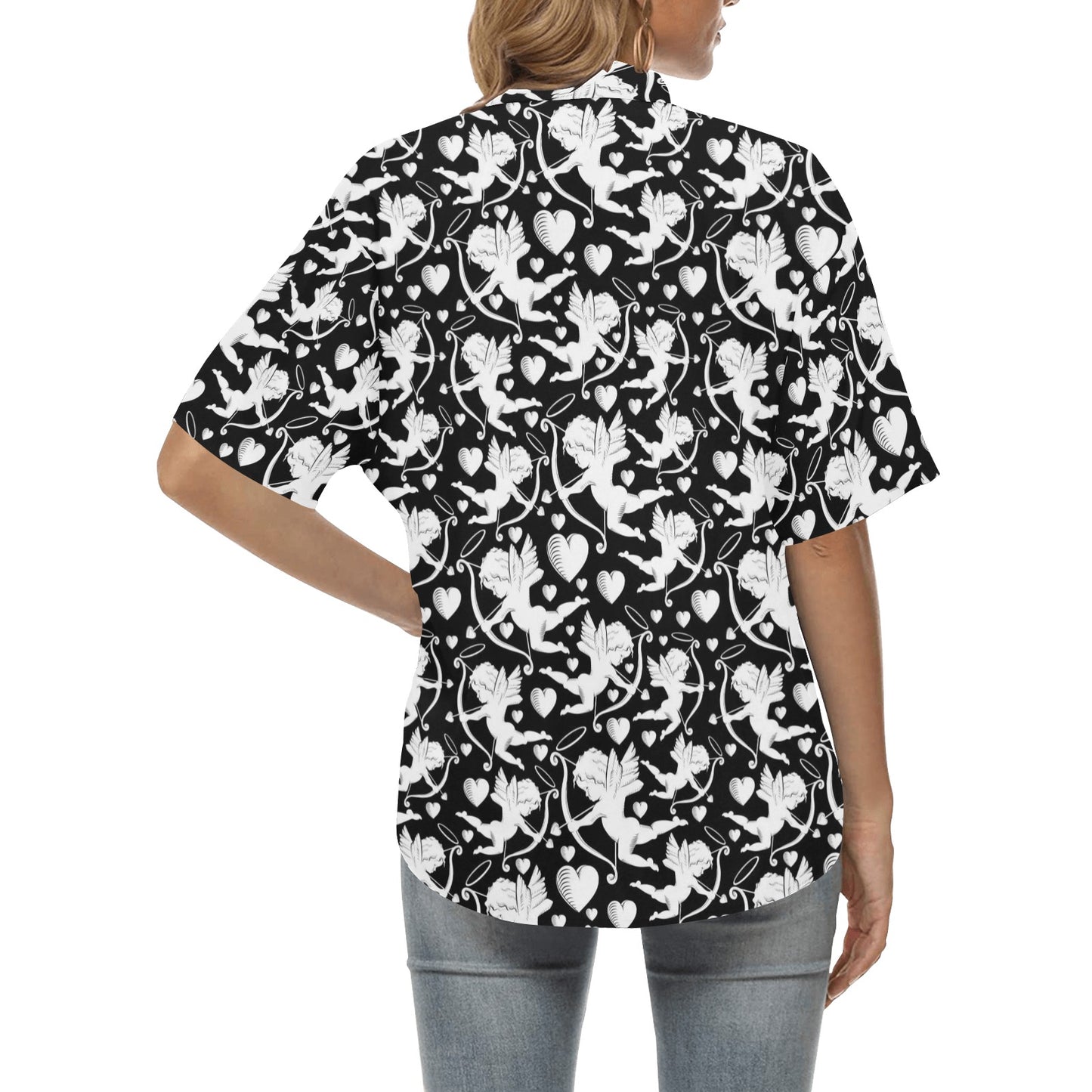 Cupid Pattern Print Design 04 Women's Hawaiian Shirt