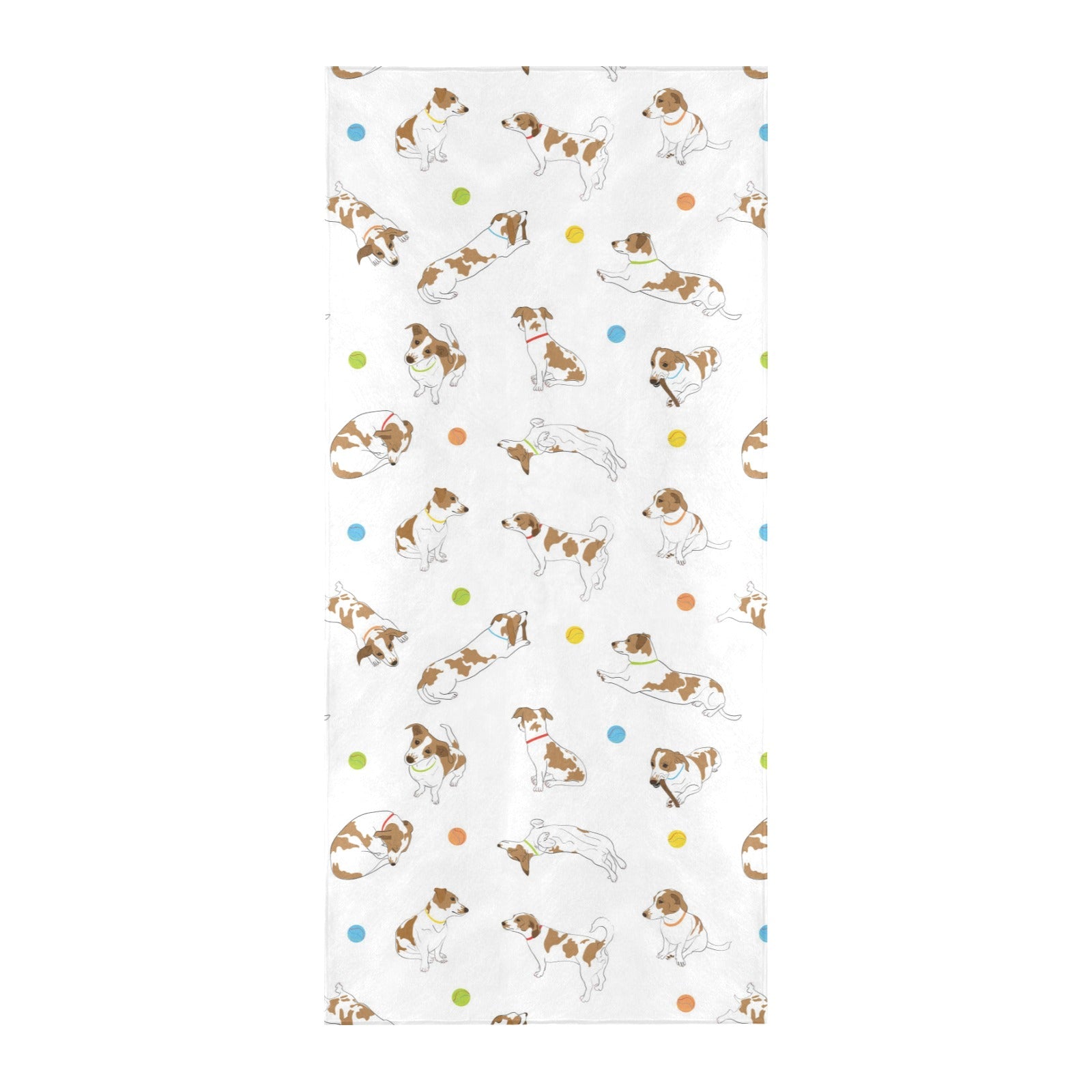 Russell Terriers With Balls Print Design LKS307 Beach Towel 32" x 71"