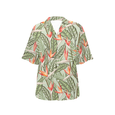 Bird Of Paradise Pattern Print Design BOP08 Women's Hawaiian Shirt