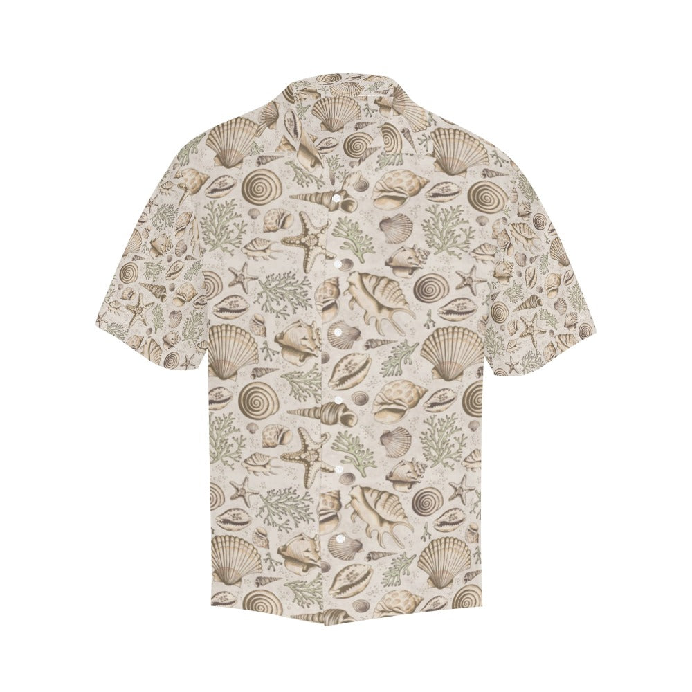 Seashell Print Design LKS304 Men's Hawaiian Shirt