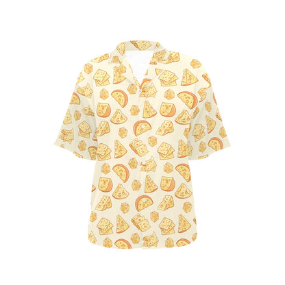 Cheese Pattern Print Design 01 Women's Hawaiian Shirt
