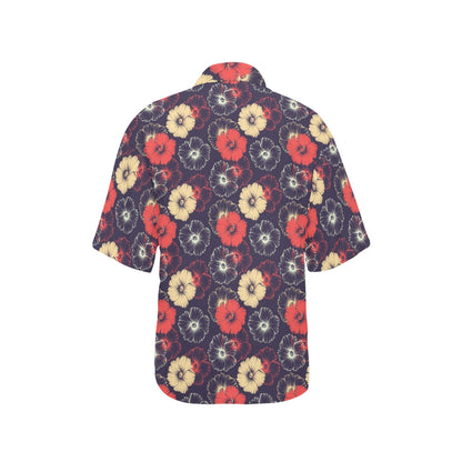 Tropical Flower Print Design LKS302 Women's Hawaiian Shirt