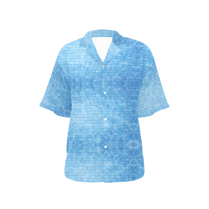 Swimming Pool Print Design LKS302 Women's Hawaiian Shirt