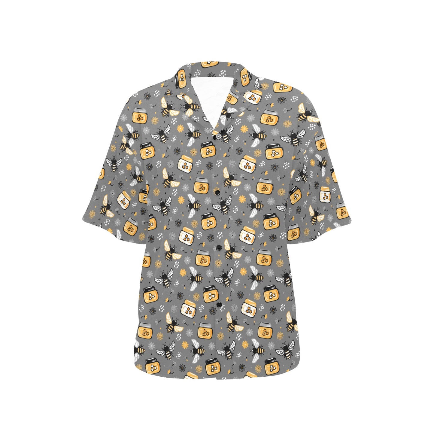 Honey Bee Print Design LKS301 Women's Hawaiian Shirt
