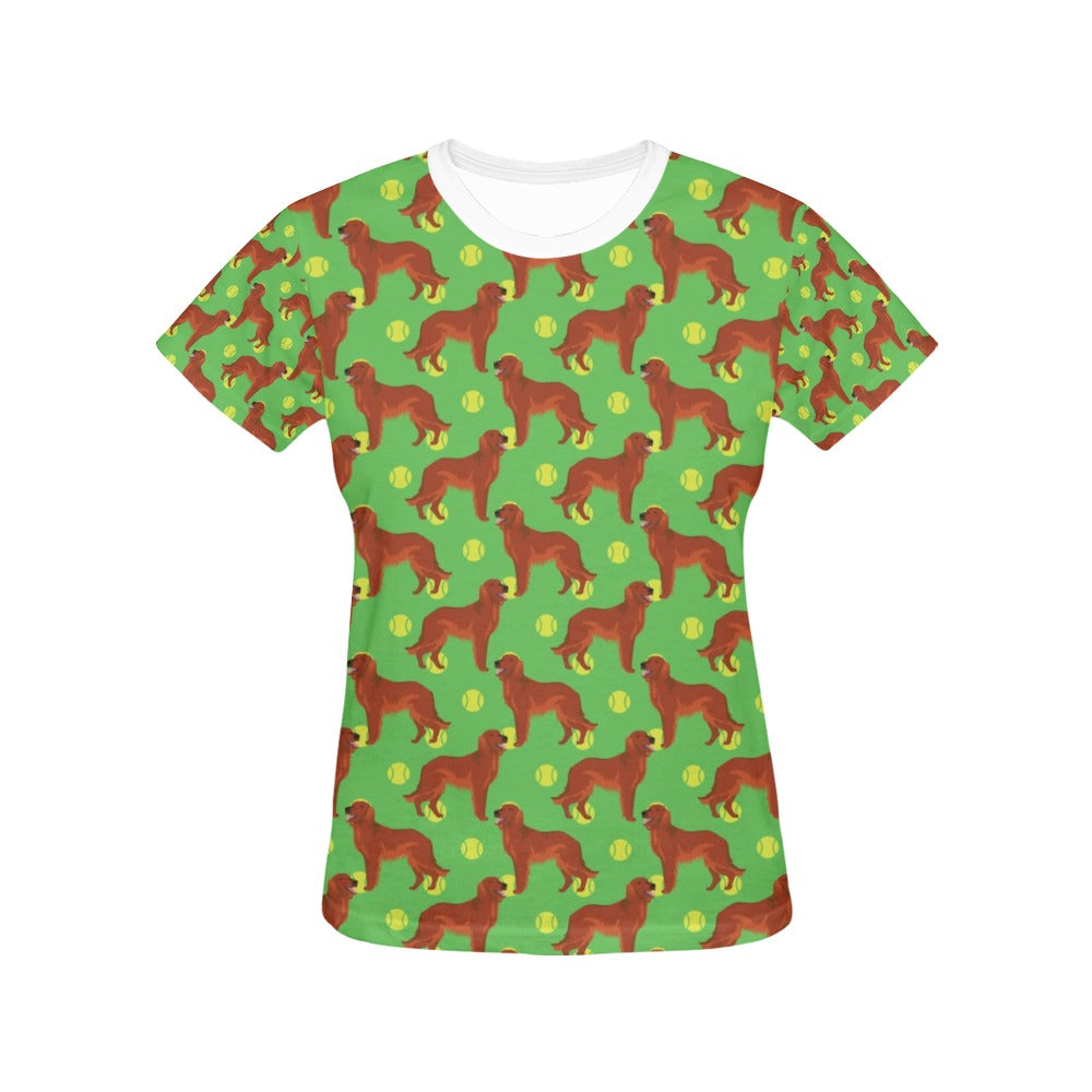 Setters Irish Print Design LKS302 Women's  T-shirt