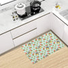 Bird with Red Flower Print Pattern Kitchen Mat