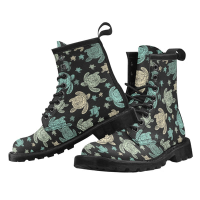 Sea Turtle Stamp Pattern Women's Boots