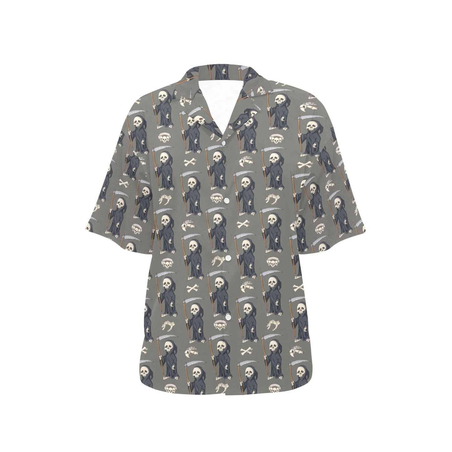 Skeleton Print Design LKS308 Women's Hawaiian Shirt