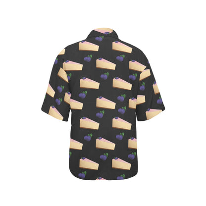 Cheesecake blueberry Pattern Print Design CK01 Women's Hawaiian Shirt