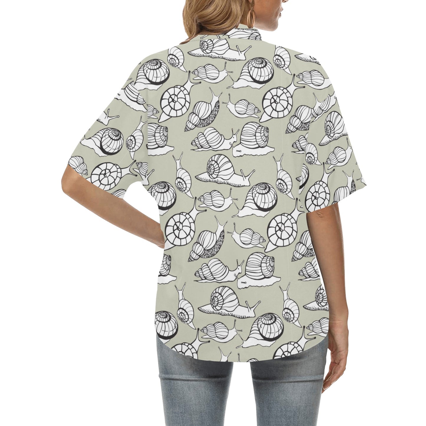 Snail Pattern Print Design 03 Women's Hawaiian Shirt