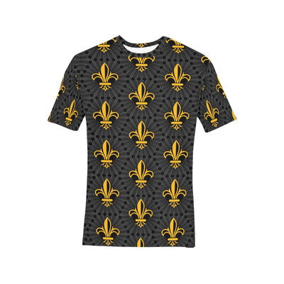 Fleur De Lis Gold Pattern Print Design 01 Men's All Over Print T-shirt