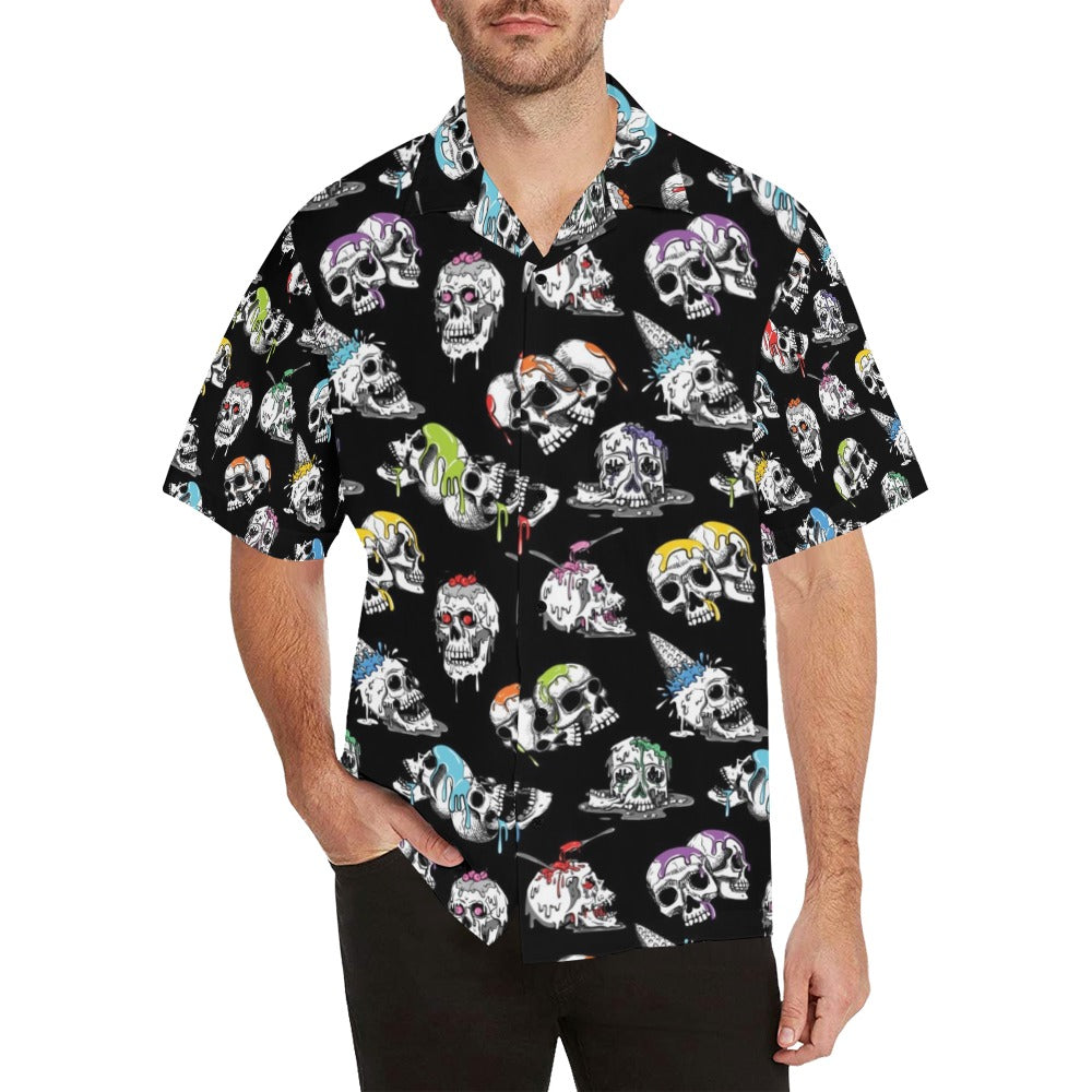 Skull Print Design LKS3013 Men's Hawaiian Shirt