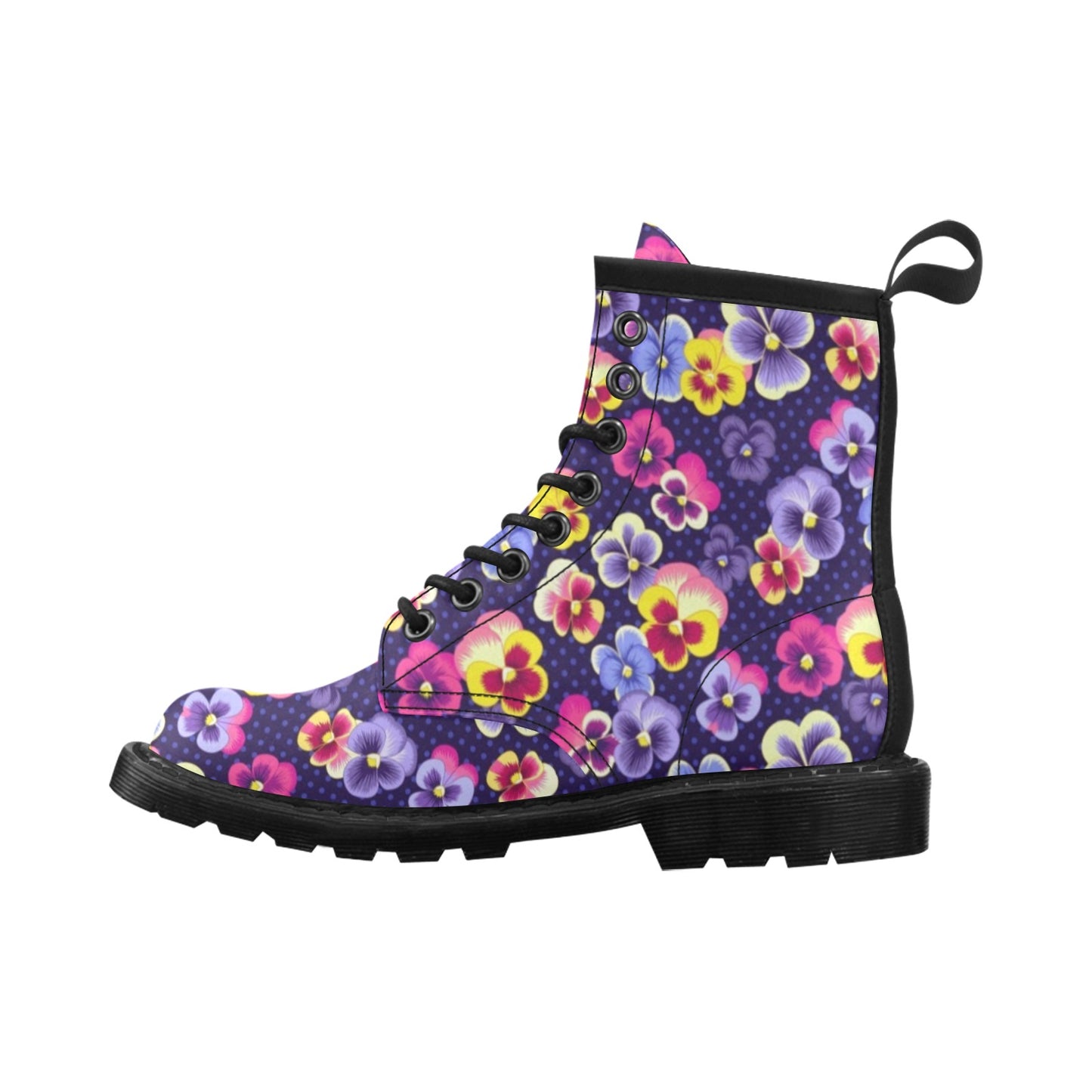 Pansy Pattern Print Design PS04 Women's Boots