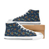 Sea Turtle Print Design LKS3011 High Top Women's White Shoes