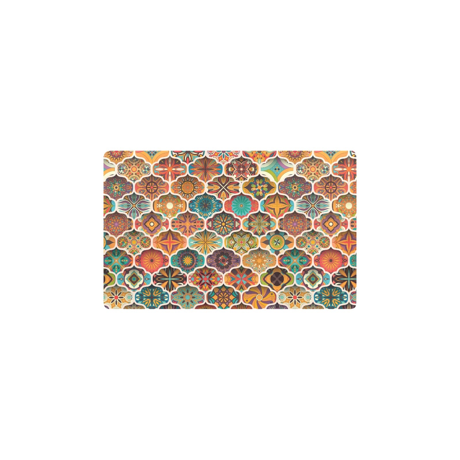 Mandala Mosaic Themed Design Print Kitchen Mat