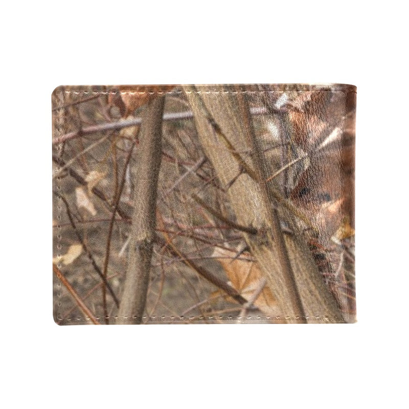 Camo Realistic Tree Forest Autumn Print Men's ID Card Wallet