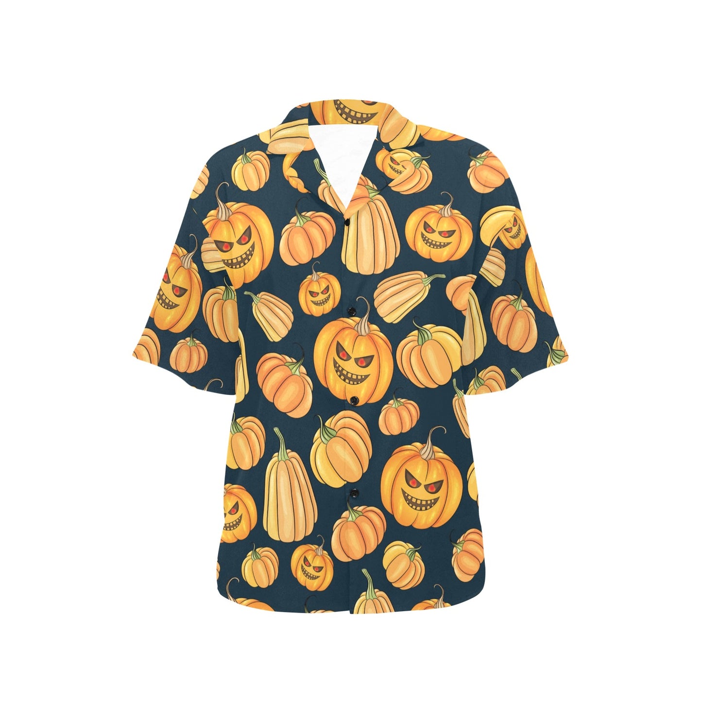 Pumpkin Halloween Pattern Print Design A04 Women's Hawaiian Shirt