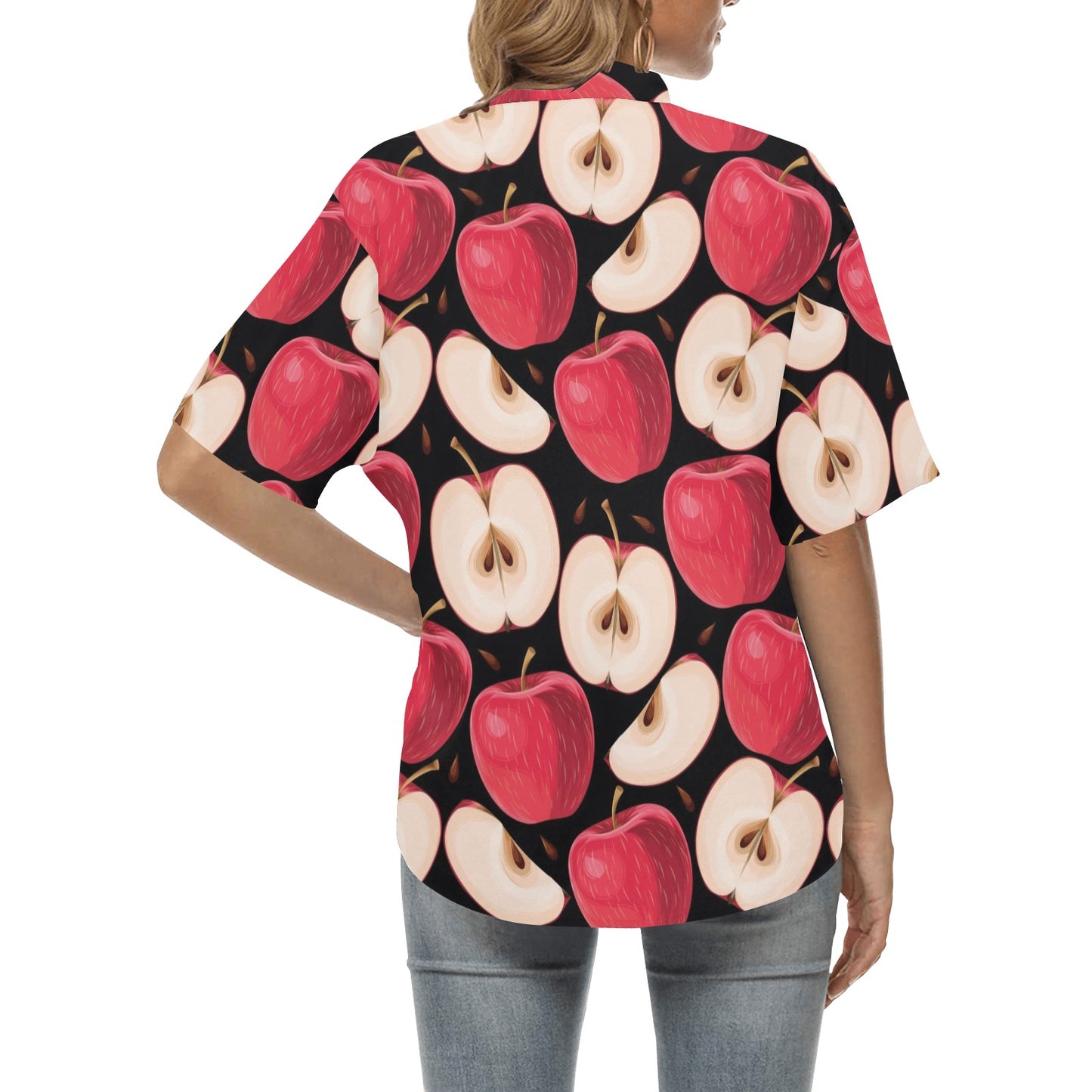 Apple Pattern Print Design AP02 Women's Hawaiian Shirt