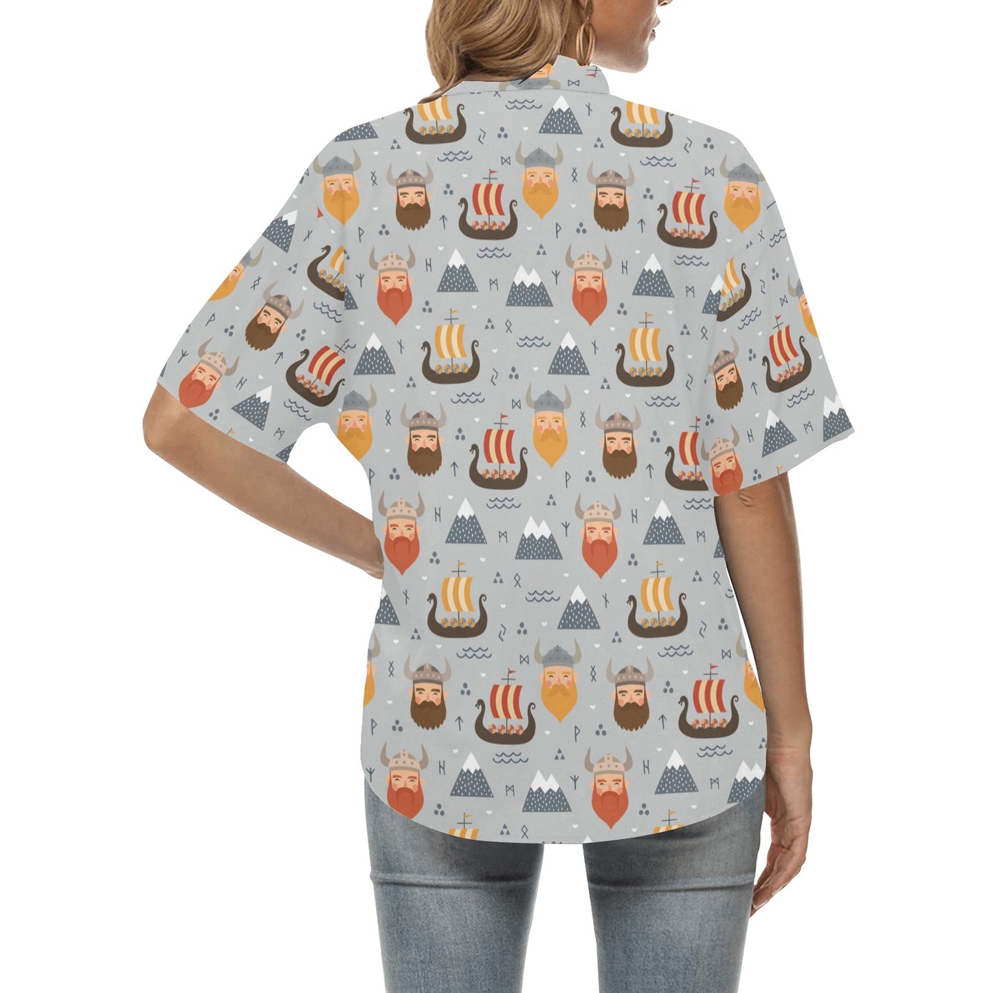 Vikings Print Design LKS307 Women's Hawaiian Shirt