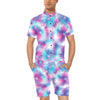 Tie Dye Blue Pink Men's Romper