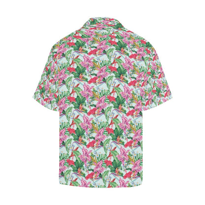 Tropical Flower Print Design LKS304 Men's Hawaiian Shirt