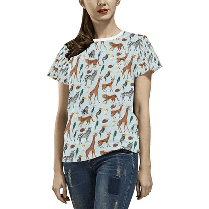 Safari Animal Print Design LKS306 Women's  T-shirt