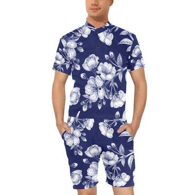 Cherry Blossom Pattern Print Design CB01 Men's Romper